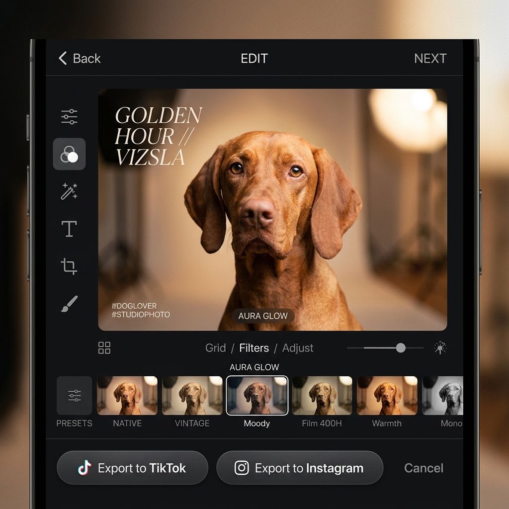 Social Photo Editor UI